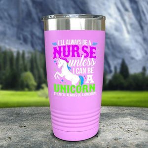 Nurse Unicorn Color Printed Tumblers Tumbler Nocturnal Coatings 20oz Tumbler Lavender 