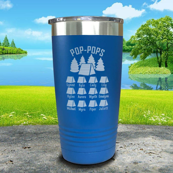 Camping (CUSTOM) Engraved Tumbler Tumbler ZLAZER 20oz Tumbler Lemon Blue 