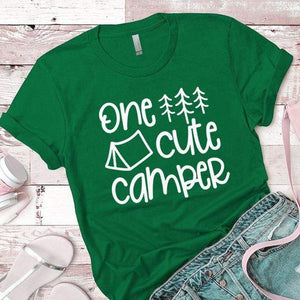 One Cute Camper Premium Tees T-Shirts CustomCat Kelly Green X-Small 