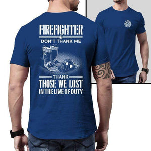 Firefighter Thank Our Fallen Heroes Premium Tee T-Shirts CustomCat Royal X-Small 