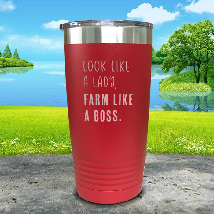 Look Like A Lady Farm Like A Boss Engraved Tumbler