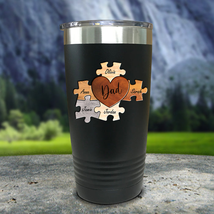 Mom And Dad Puzzle Personalized Color Printed Tumblers