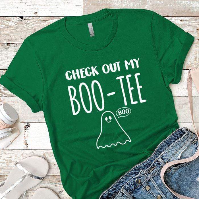 Check Out My Boo-Tee Premium Tees T-Shirts CustomCat Kelly Green X-Small 