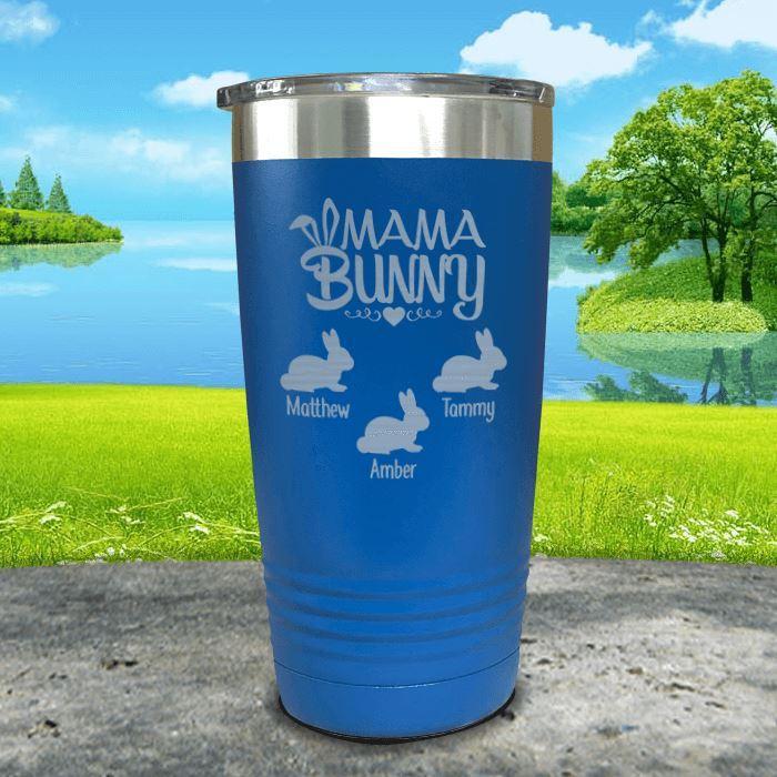 Mama Bunny (CUSTOM) With Child's Name Engraved Tumblers Tumbler ZLAZER 20oz Tumbler Blue 