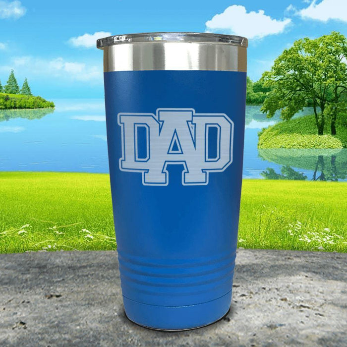 Dad Engraved Tumbler Tumbler ZLAZER 20oz Tumbler Blue 