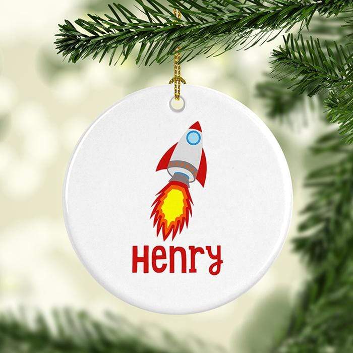 Rocket Personalized Ceramic Ornaments