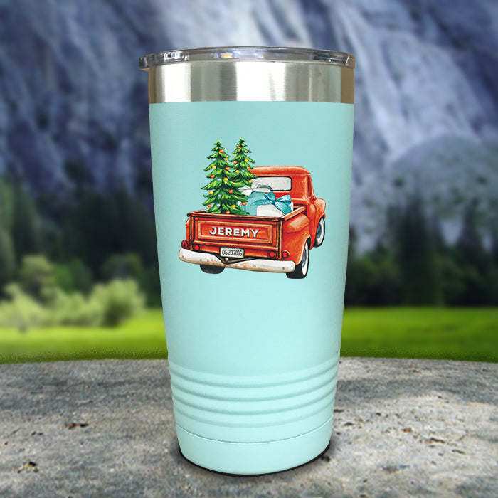 Christmas Truck Personalized Color Printed Tumblers