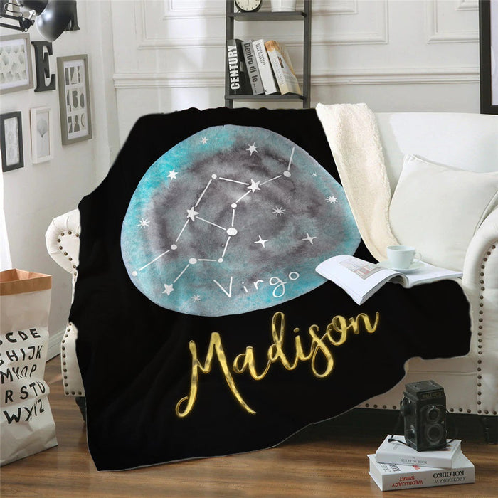 Zodiac Sign Personalized Blankets