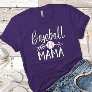 Baseball Mama Premium Tees T-Shirts CustomCat Purple Rush/ X-Small 