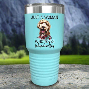 A Woman Who Loves Labradoodles Color Printed Tumblers Tumbler Nocturnal Coatings 30oz Tumbler Mint 