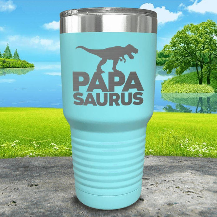 Papasaurus Engraved Tumbler Tumbler ZLAZER 30oz Tumbler Mint 