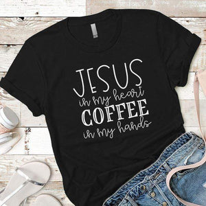 Jesus In My Heart Premium Tees T-Shirts CustomCat Black X-Small 