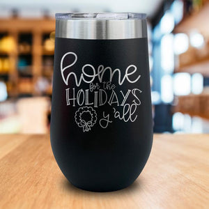 Home For The Holidays Engraved Wine Tumbler