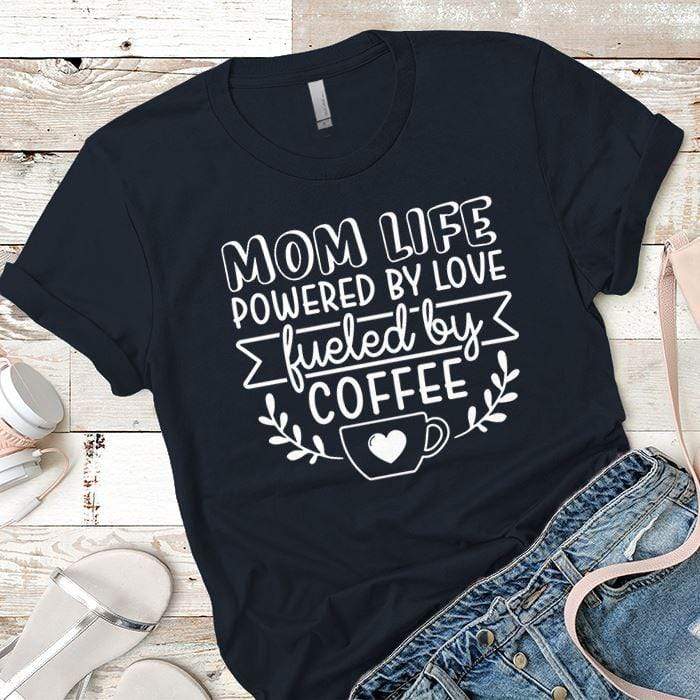 Mom Life Premium Tees T-Shirts CustomCat Midnight Navy X-Small 