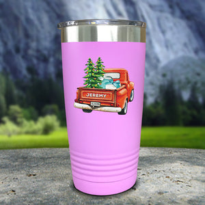 Christmas Truck Personalized Color Printed Tumblers