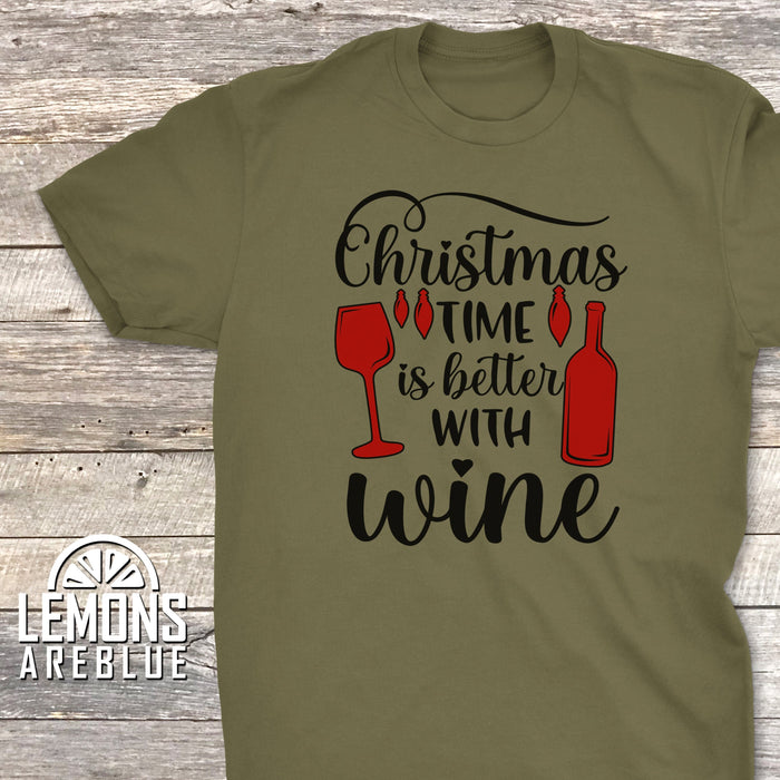 Christmas Time Is Better With Wine Premium Tee