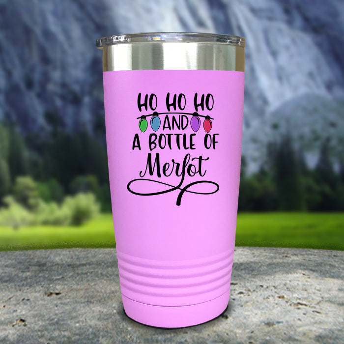 Ho Ho Ho And A Bottle Of Merlot Color Printed Tumblers