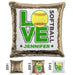 Personalized LOVE Softball Magic Sequin Pillow Pillow GLAM Gold Green 