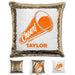 Cheerleader Personalized Magic Sequin Pillow Pillow GLAM Gold Orange 