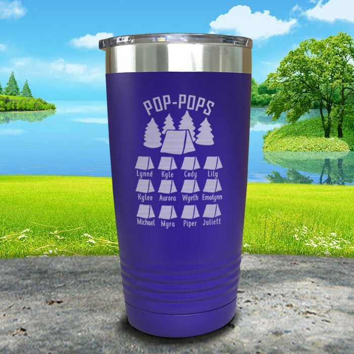 Camping (CUSTOM) Engraved Tumbler Tumbler ZLAZER 20oz Tumbler Royal Purple 