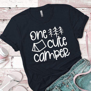 One Cute Camper Premium Tees T-Shirts CustomCat Midnight Navy X-Small 