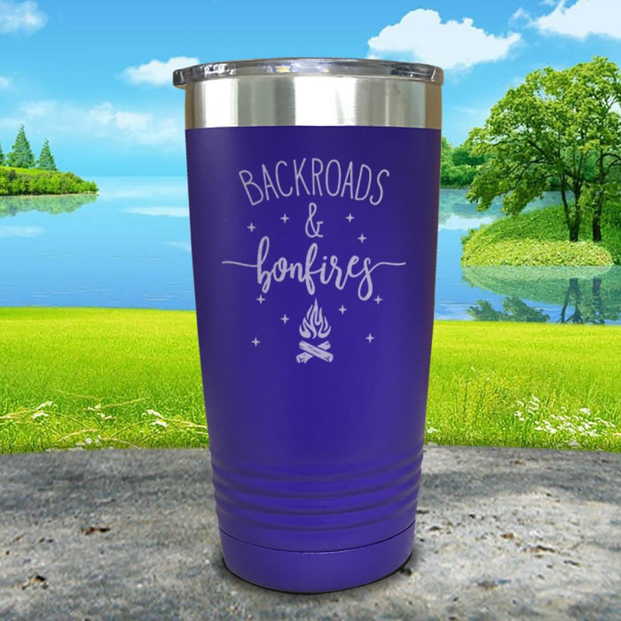 Backroads And Bonfires Engraved Tumbler