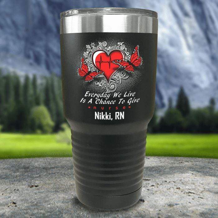 Personalized Nurse Give Color Printed Tumblers Tumbler ZLAZER 30oz Tumbler Black 