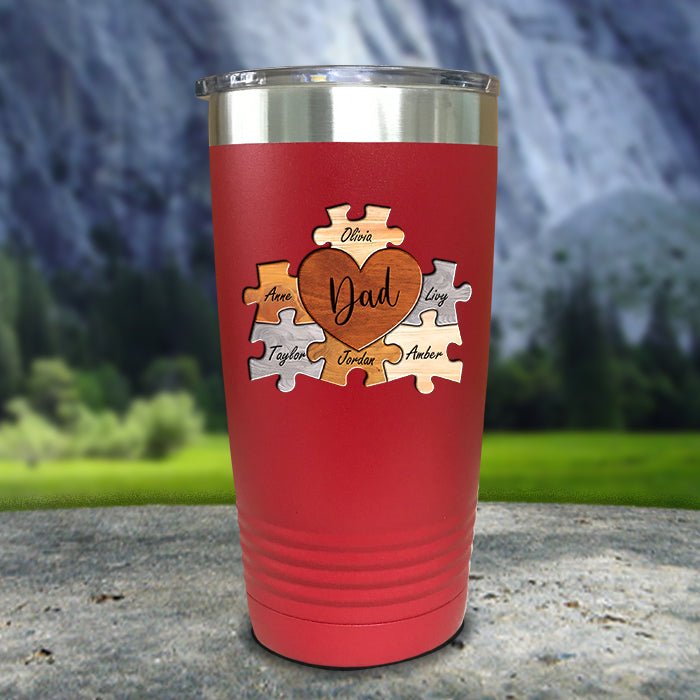 Mom And Dad Puzzle Personalized Color Printed Tumblers