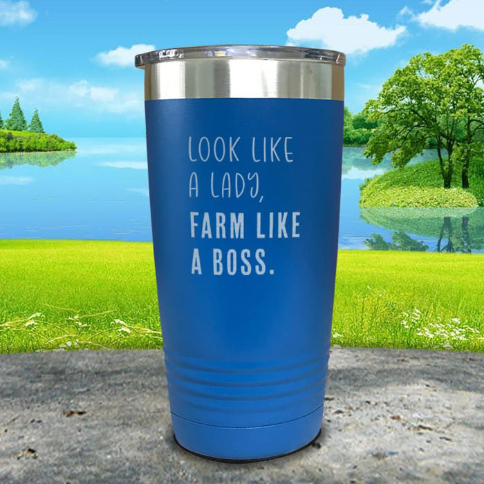 Look Like A Lady Farm Like A Boss Engraved Tumbler