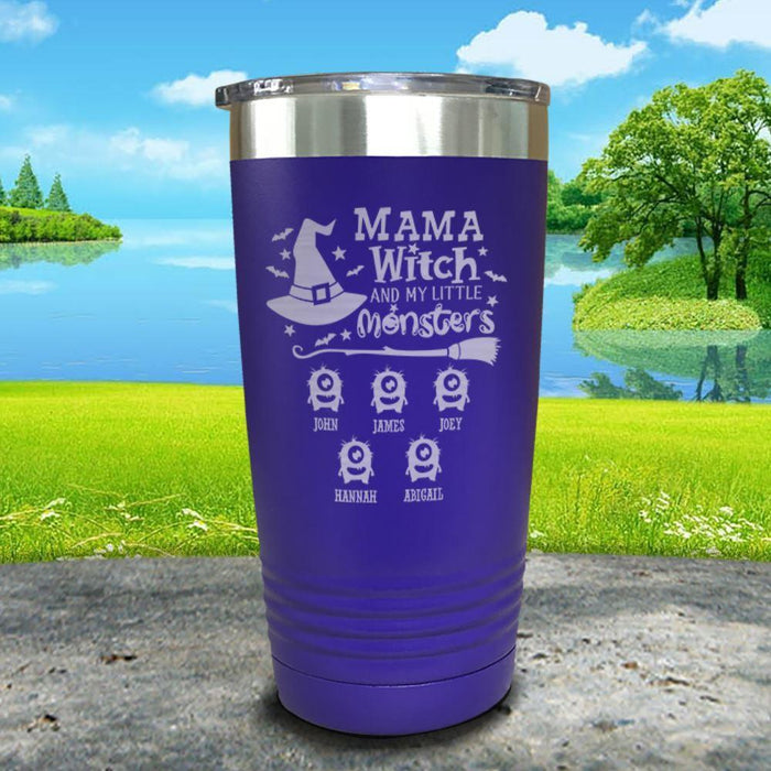 Mama Witch (CUSTOM) With Child's Name Engraved Tumbler Tumbler ZLAZER 20oz Tumbler Royal Purple 