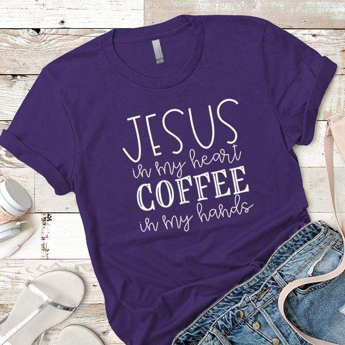 Jesus In My Heart Premium Tees T-Shirts CustomCat Purple Rush/ X-Small 