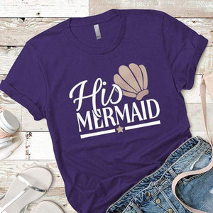 His Mermaid Premium Tees T-Shirts CustomCat Purple Rush/ X-Small 