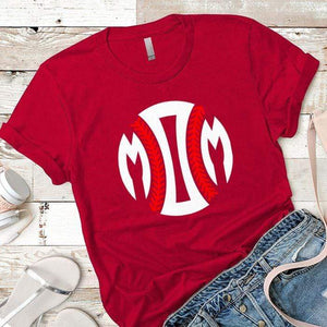 Baseball Mom Premium Tees T-Shirts CustomCat Red X-Small 