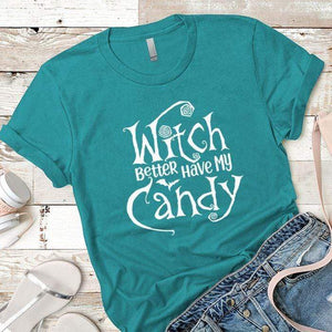 Witch Candy Premium Tees T-Shirts CustomCat Tahiti Blue X-Small 