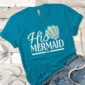His Mermaid Premium Tees T-Shirts CustomCat Turquoise X-Small 