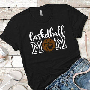 Basketball Mom Premium Tees T-Shirts CustomCat Black X-Small 