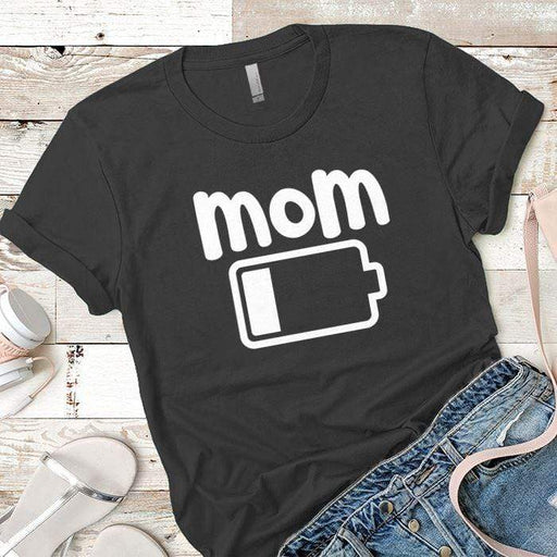 Mom Low Battery Premium Tees T-Shirts CustomCat Heavy Metal X-Small 