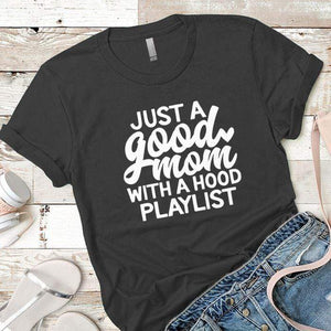 Just A Good Mom Premium Tees T-Shirts CustomCat Heavy Metal X-Small 