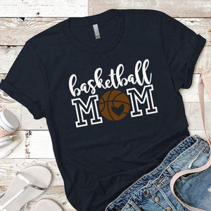 Basketball Mom Premium Tees T-Shirts CustomCat Midnight Navy X-Small 