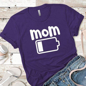 Mom Low Battery Premium Tees T-Shirts CustomCat Purple Rush/ X-Small 