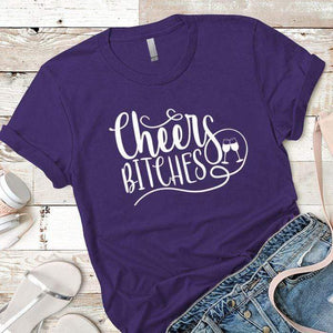 Cheers Bitches Premium Tees T-Shirts CustomCat Purple Rush/ X-Small 