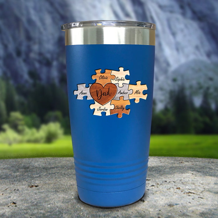 Mom And Dad Puzzle Personalized Color Printed Tumblers