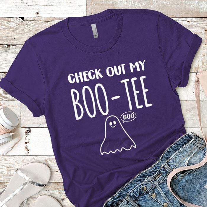 Check Out My Boo-Tee Premium Tees T-Shirts CustomCat Purple Rush/ X-Small 