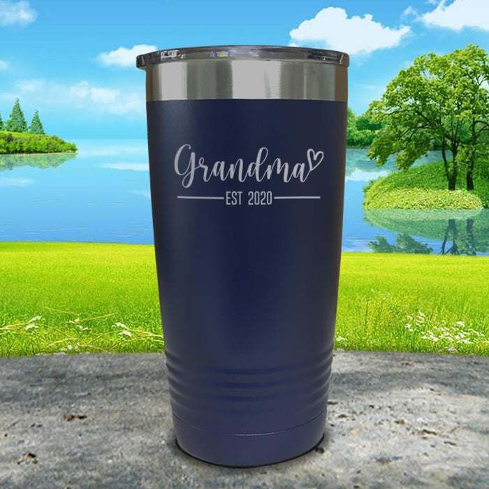 Grandparent EST Script Heart Engraved Tumbler