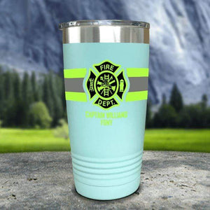 Personalized Firefighter FULL Wrap Color Printed Tumblers Tumbler Nocturnal Coatings 20oz Tumbler Mint 
