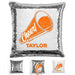 Cheerleader Personalized Magic Sequin Pillow Pillow GLAM Silver Orange 