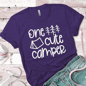 One Cute Camper Premium Tees T-Shirts CustomCat Purple Rush/ X-Small 