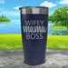 Wifey Mama Boss Engraved Tumblers Tumbler ZLAZER 20oz Tumbler Navy 