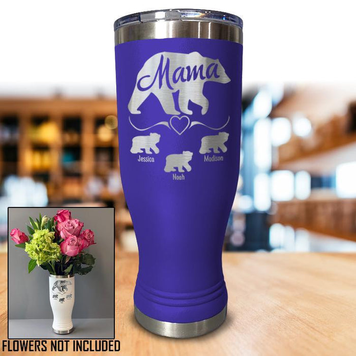 Personalized Mama Bear Pilsner Style Vase/Tumbler