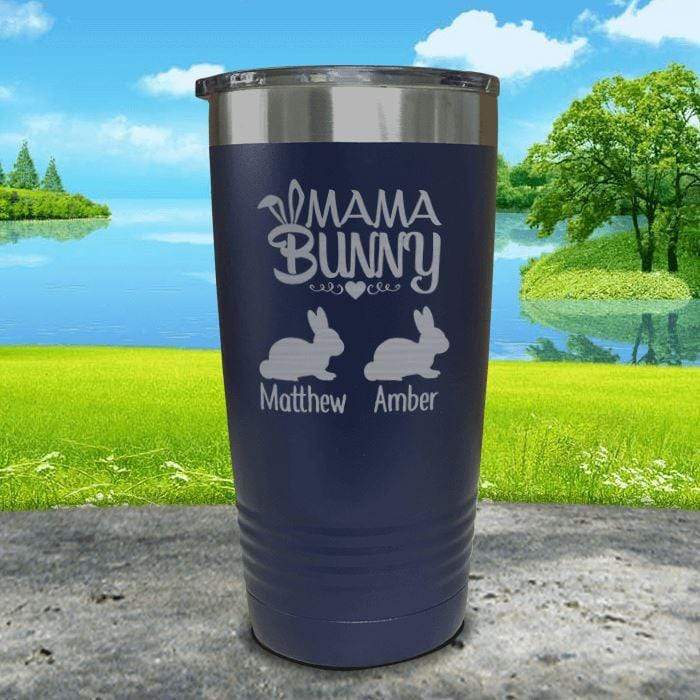 Mama Bunny (CUSTOM) With Child's Name Engraved Tumblers Tumbler ZLAZER 20oz Tumbler Navy 